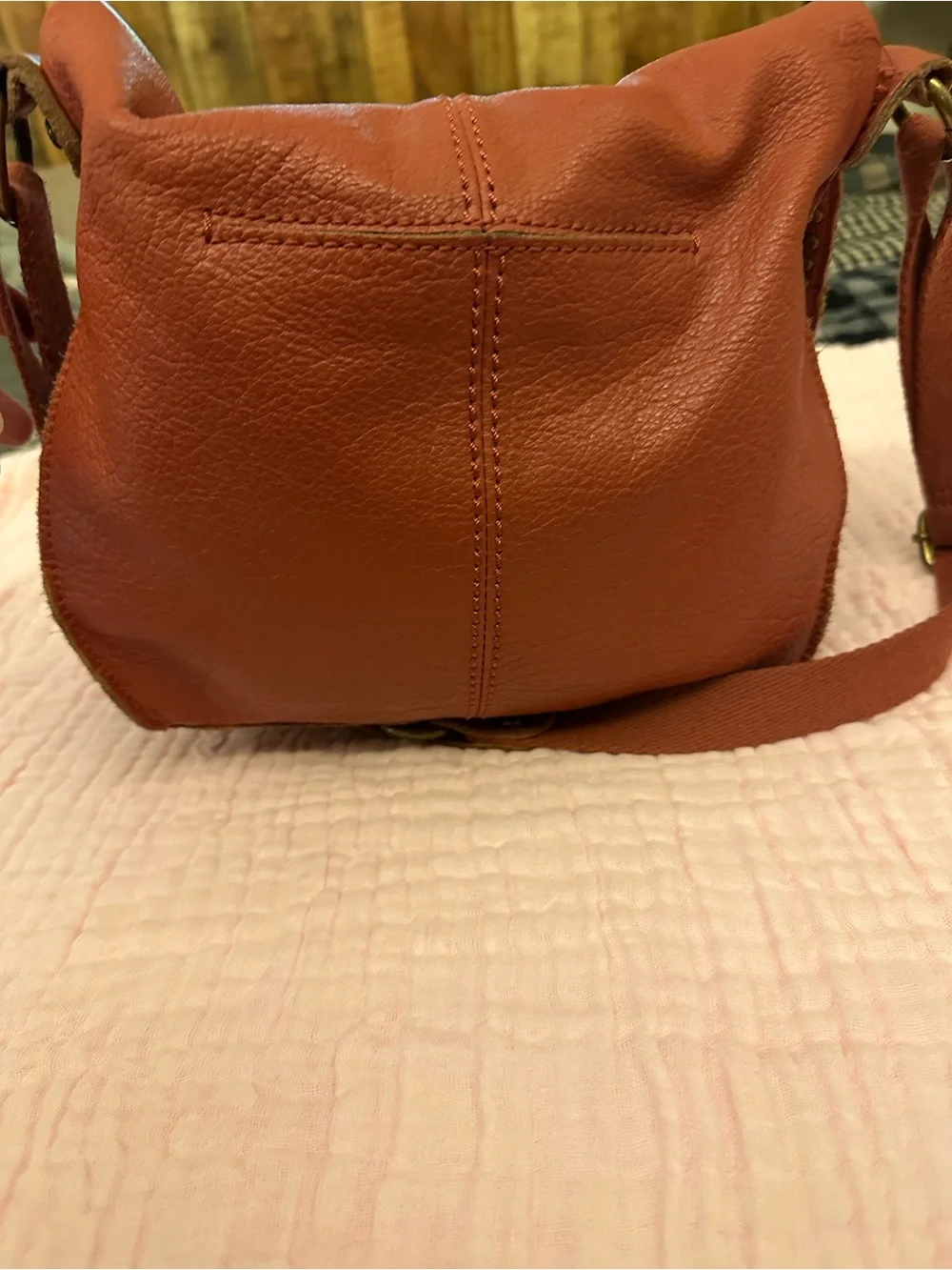 The Sak Tan Drawstring Fabric Shoulder Bag